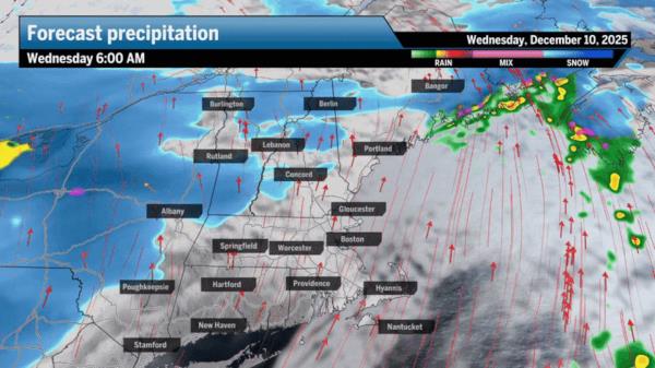 暴风雪来袭!新英格兰周三将迎强降雪降雨,积雪深度与降雨量分布图全解析